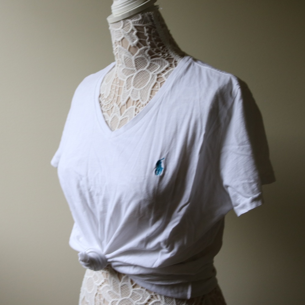 Polo Ralph Lauren White V-Neck Tee